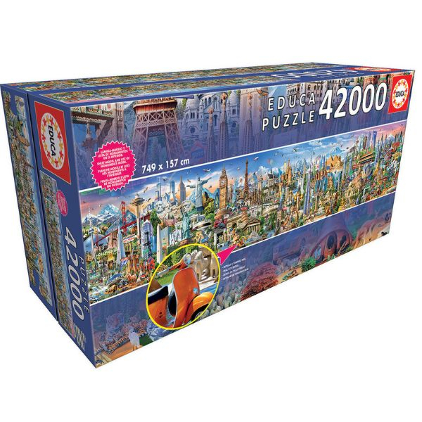 Educa Puzzle 42000 komada Around the World 17570 NAJVEĆA PUZZLA NA SVETU - ODDO igračke